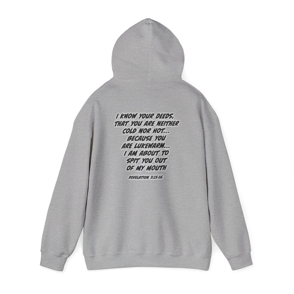 Repent Religious Hoodie — Vintage Jesus Graphic with Revelation 3:16 Back Quote