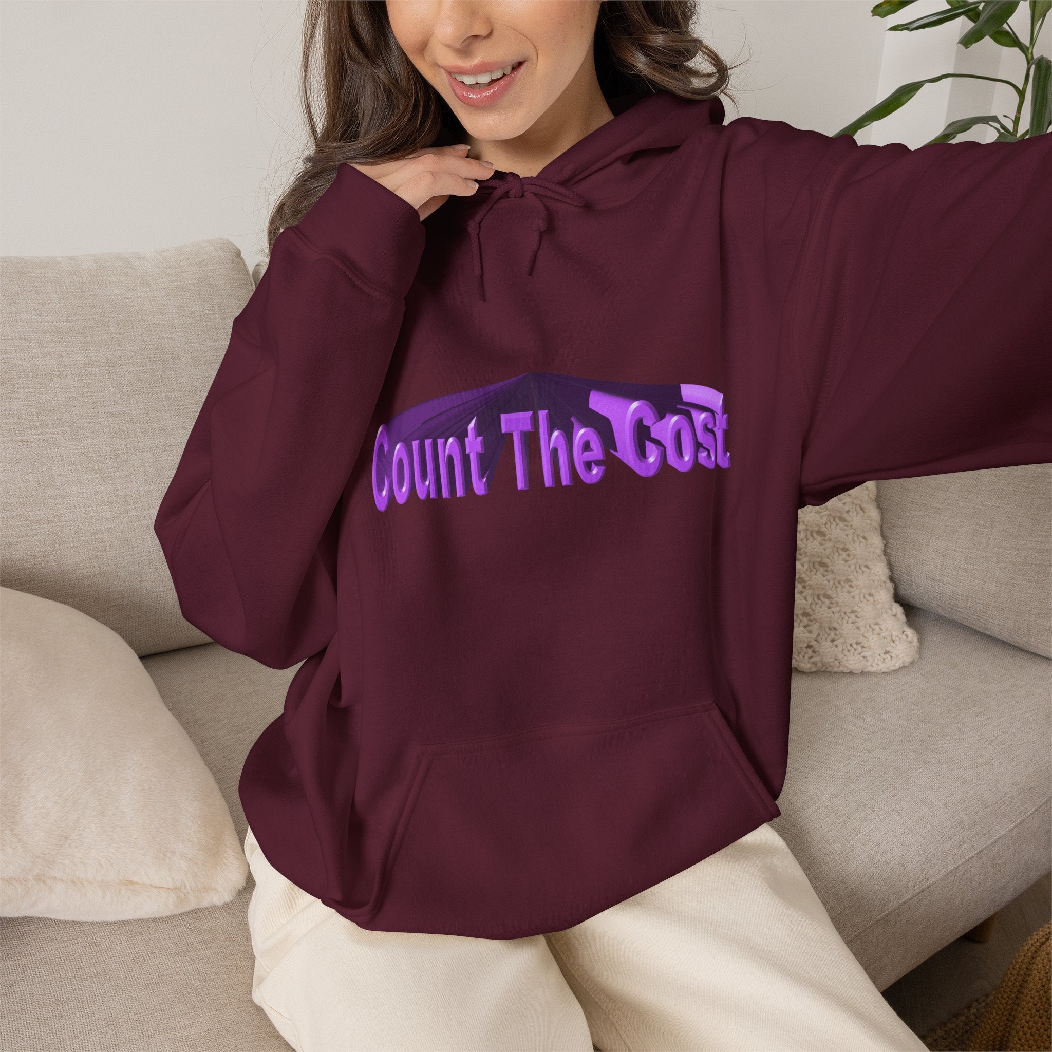 Count The Cost Hoodie — Christian Faith Quote Pullover (Matthew 10:32–33)