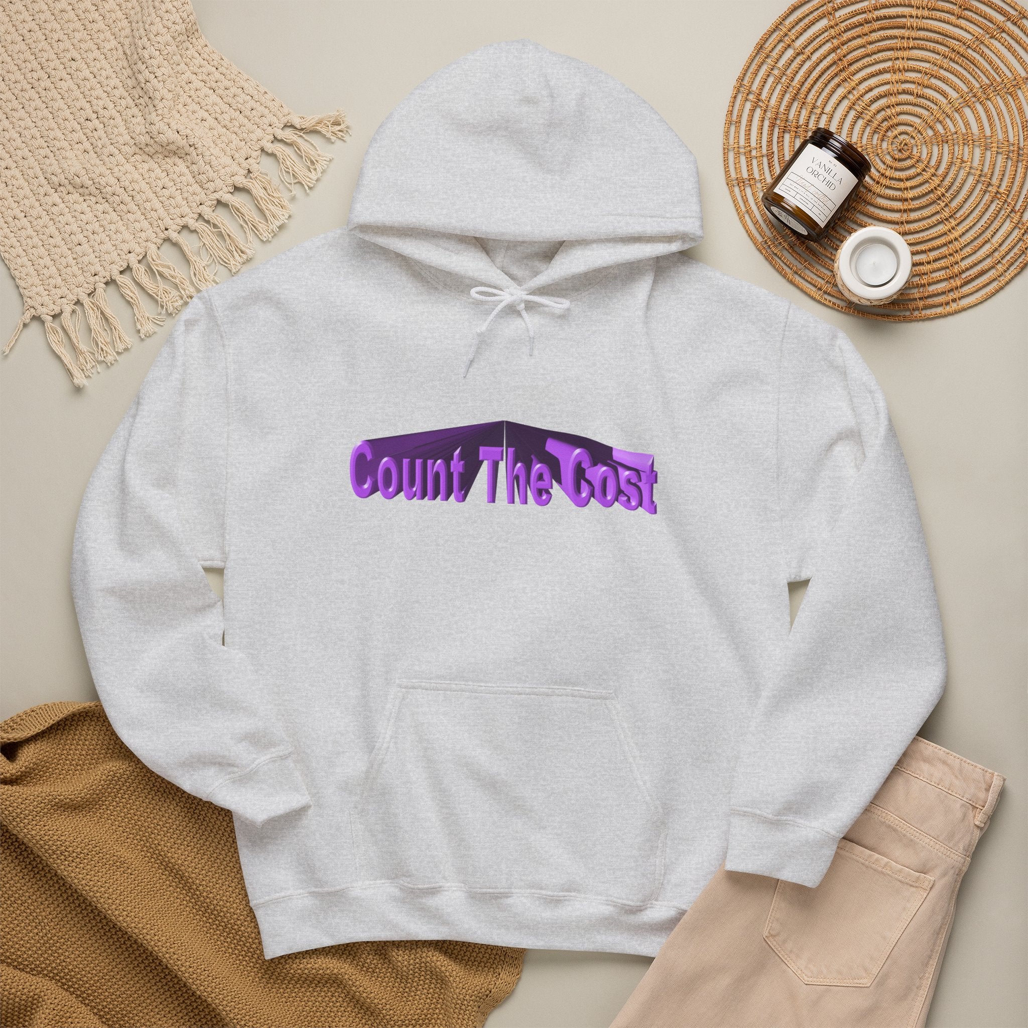 Count The Cost Hoodie — Christian Faith Quote Pullover (Matthew 10:32–33)