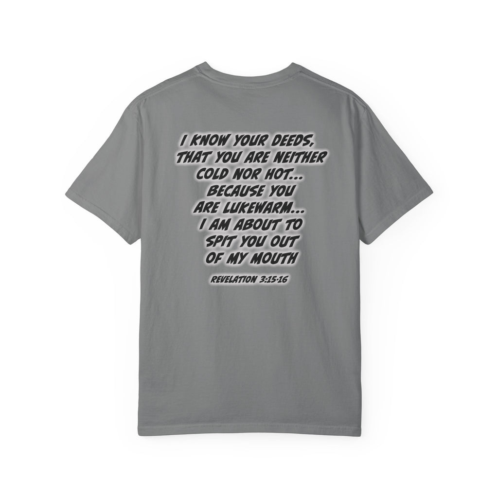 Repent T-Shirt — Christian Gospel Scripture Tee (Revelation 3:15-16)