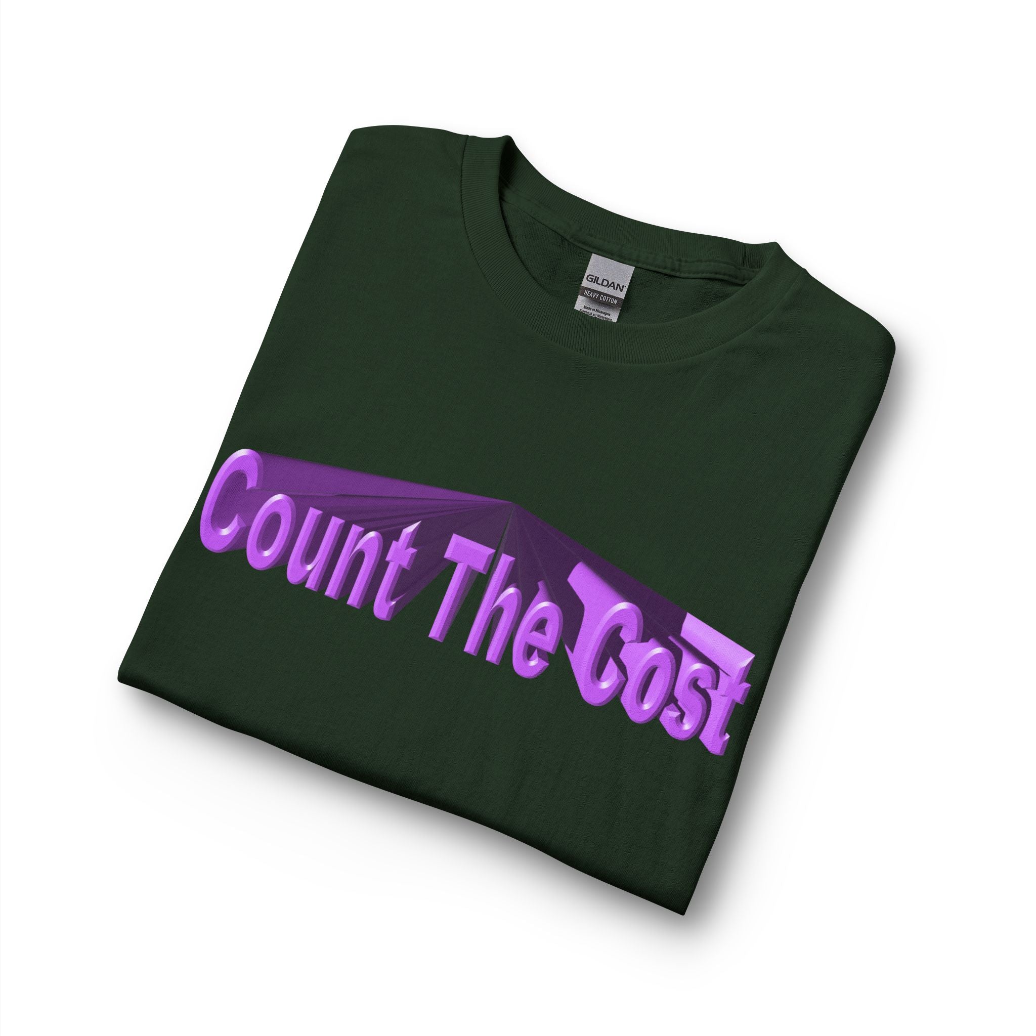Count The Cost Long Sleeve Shirt — Christian Faith Verse Graphic Tee