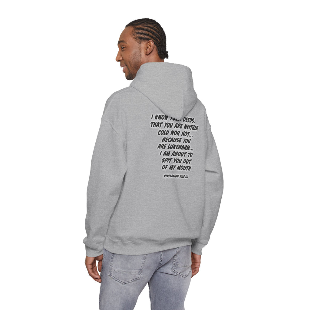 Repent Religious Hoodie — Vintage Jesus Graphic with Revelation 3:16 Back Quote