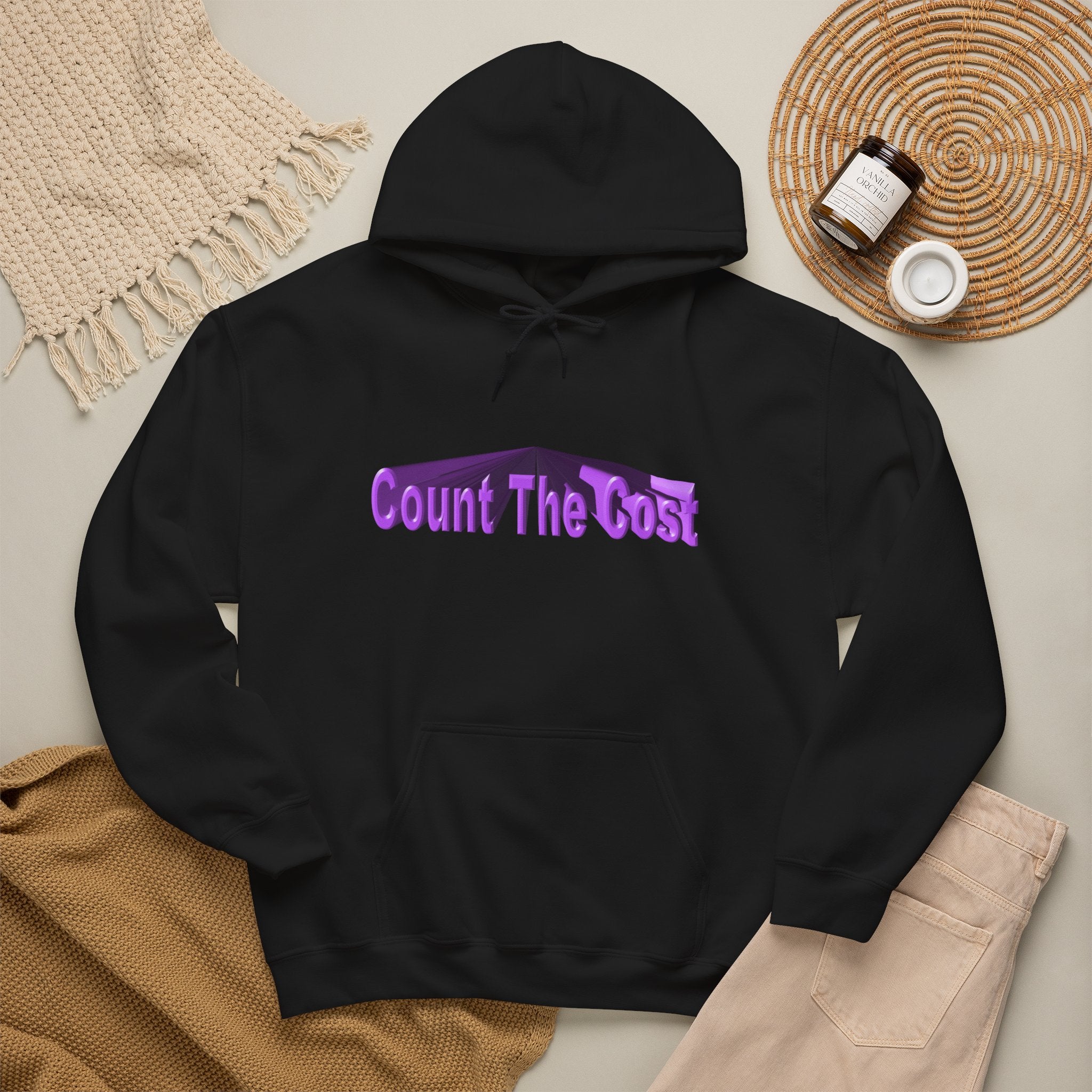 Count The Cost Hoodie — Christian Faith Quote Pullover (Matthew 10:32–33)