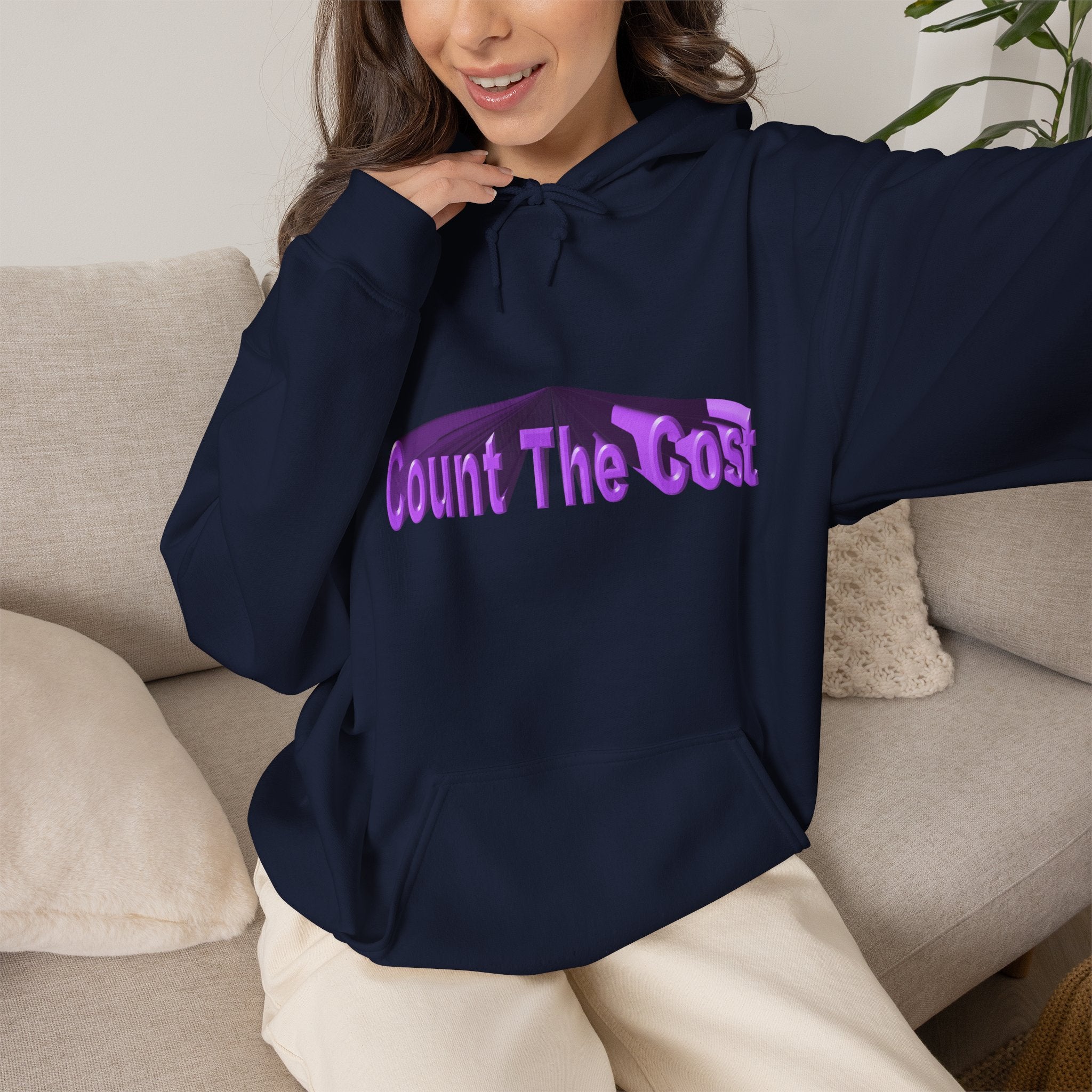 Count The Cost Hoodie — Christian Faith Quote Pullover (Matthew 10:32–33)