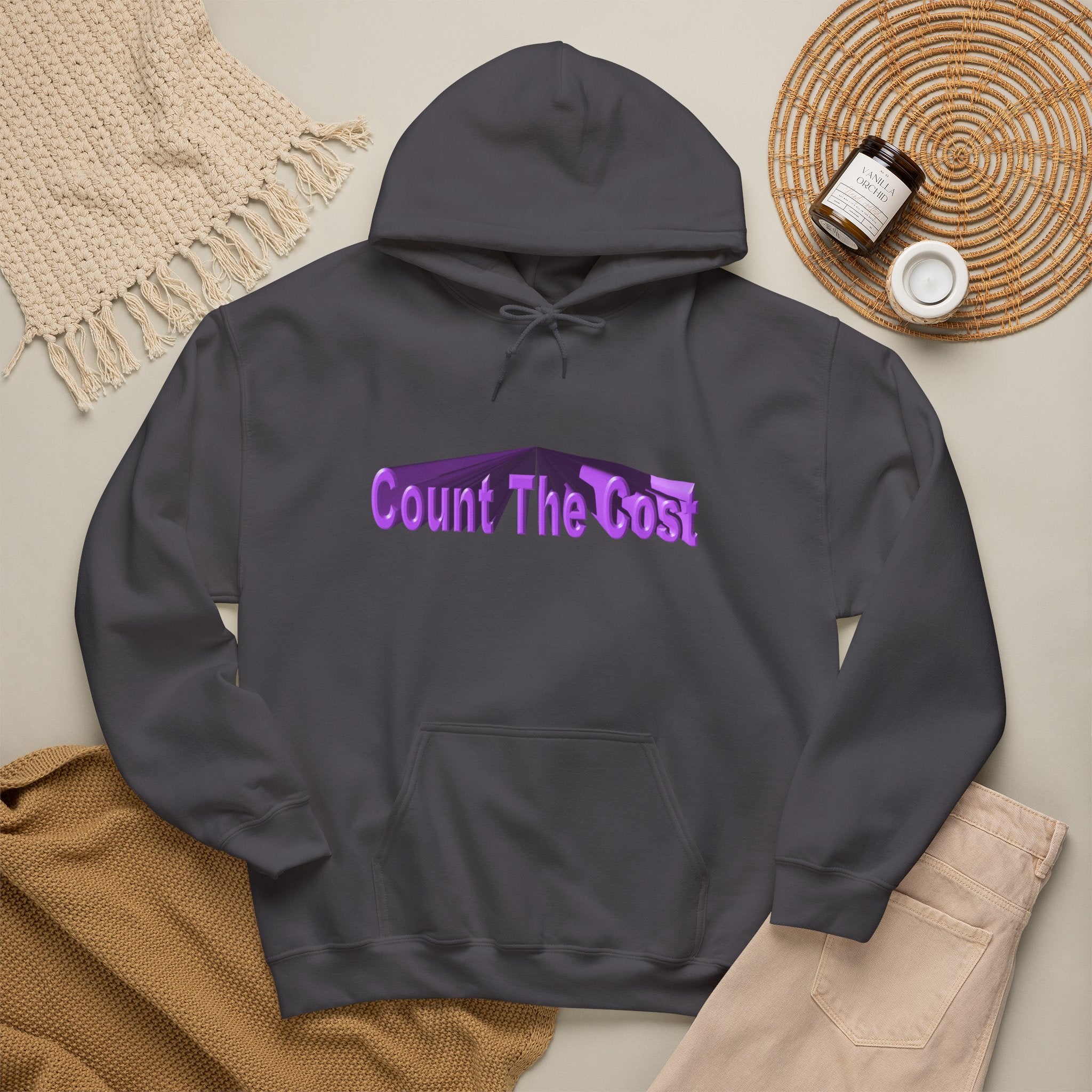 Count The Cost Hoodie — Christian Faith Quote Pullover (Matthew 10:32–33)