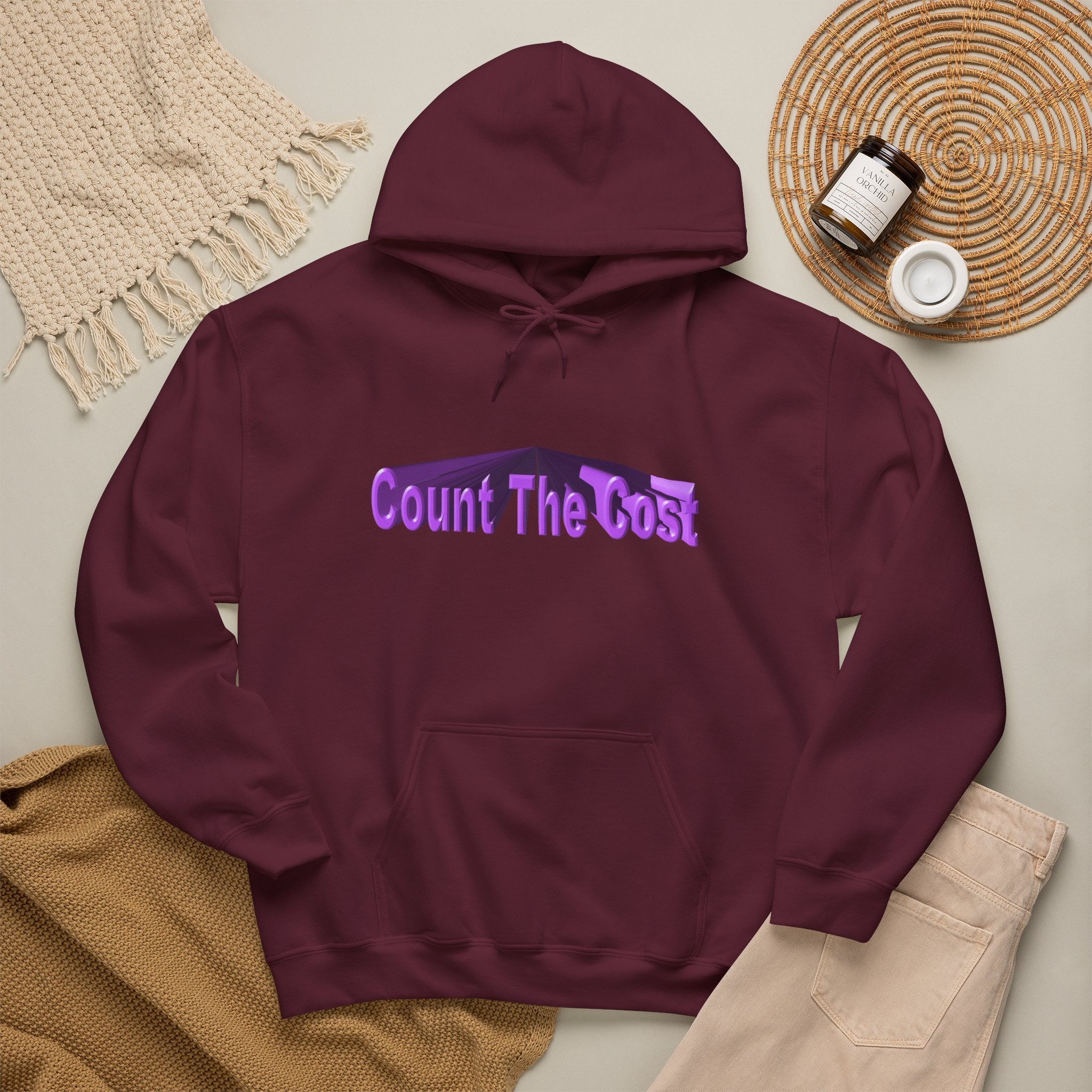 Count The Cost Hoodie — Christian Faith Quote Pullover (Matthew 10:32–33)