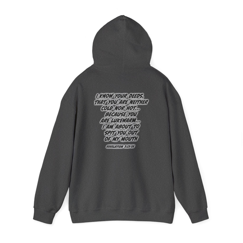 Repent Religious Hoodie — Vintage Jesus Graphic with Revelation 3:16 Back Quote