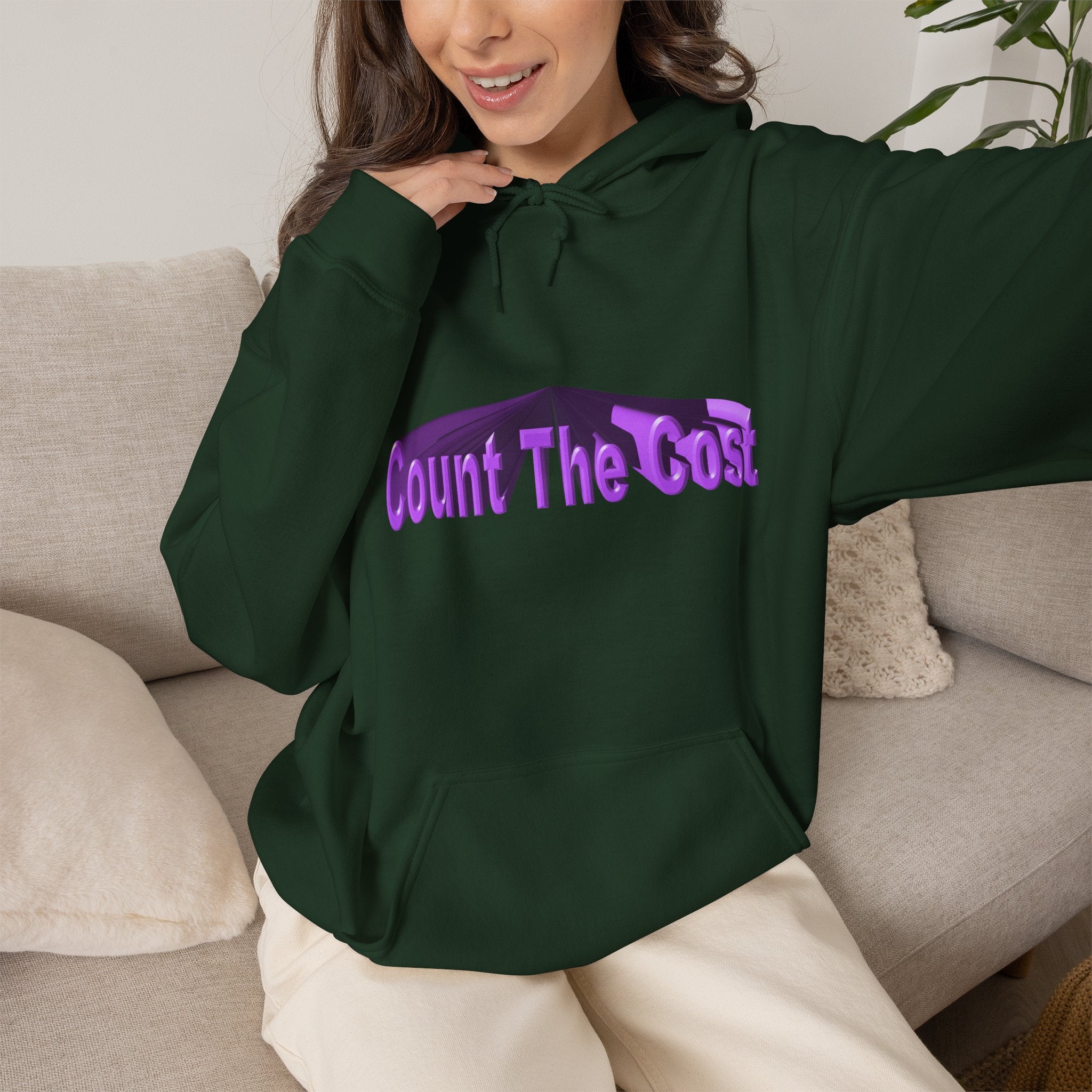 Count The Cost Hoodie — Christian Faith Quote Pullover (Matthew 10:32–33)