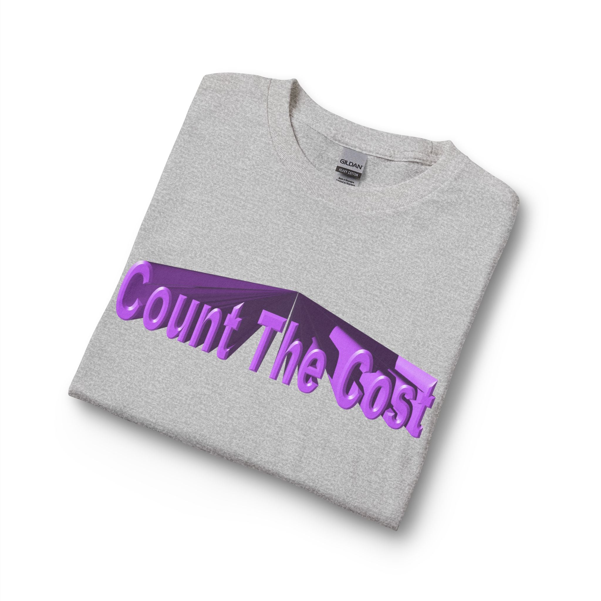 Count The Cost Long Sleeve Shirt — Christian Faith Verse Graphic Tee