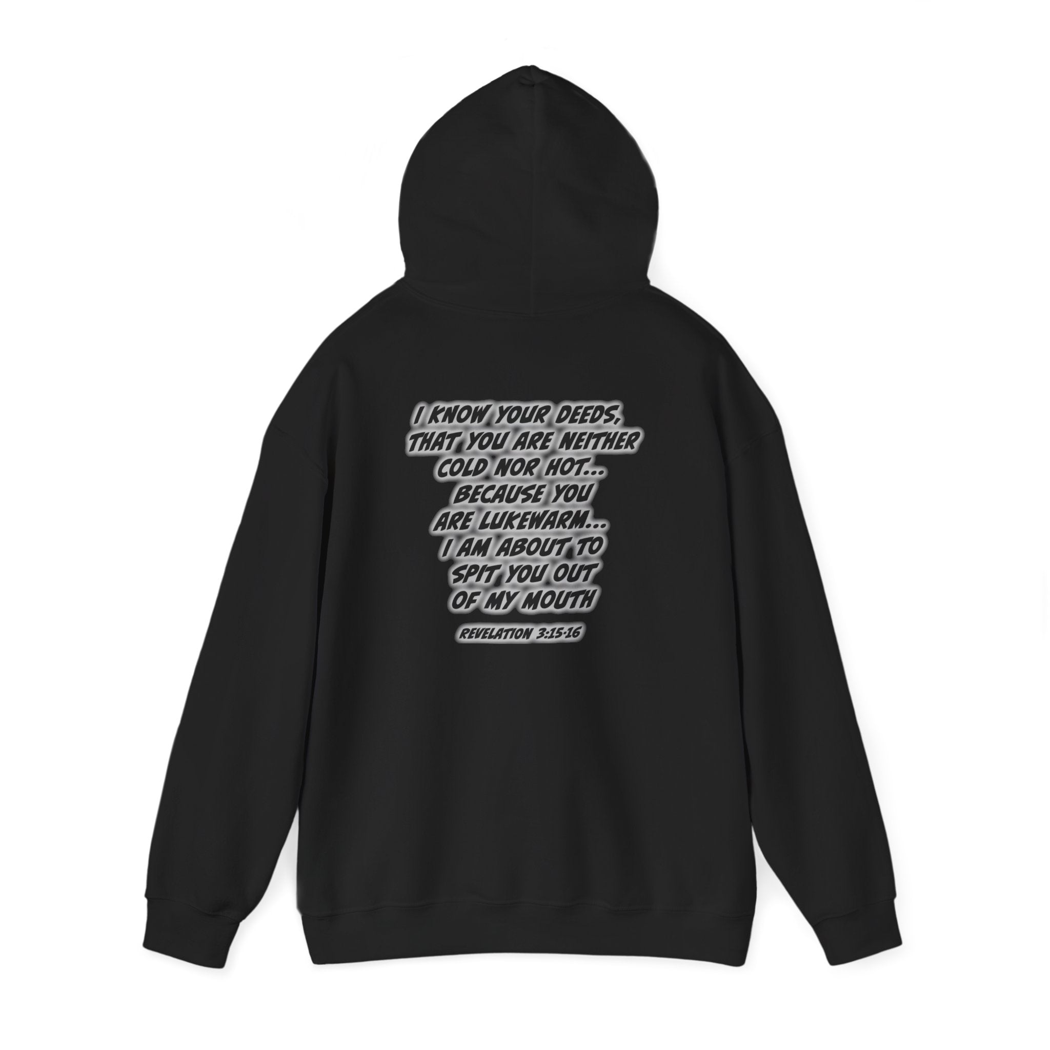 Repent Religious Hoodie — Vintage Jesus Graphic with Revelation 3:16 Back Quote