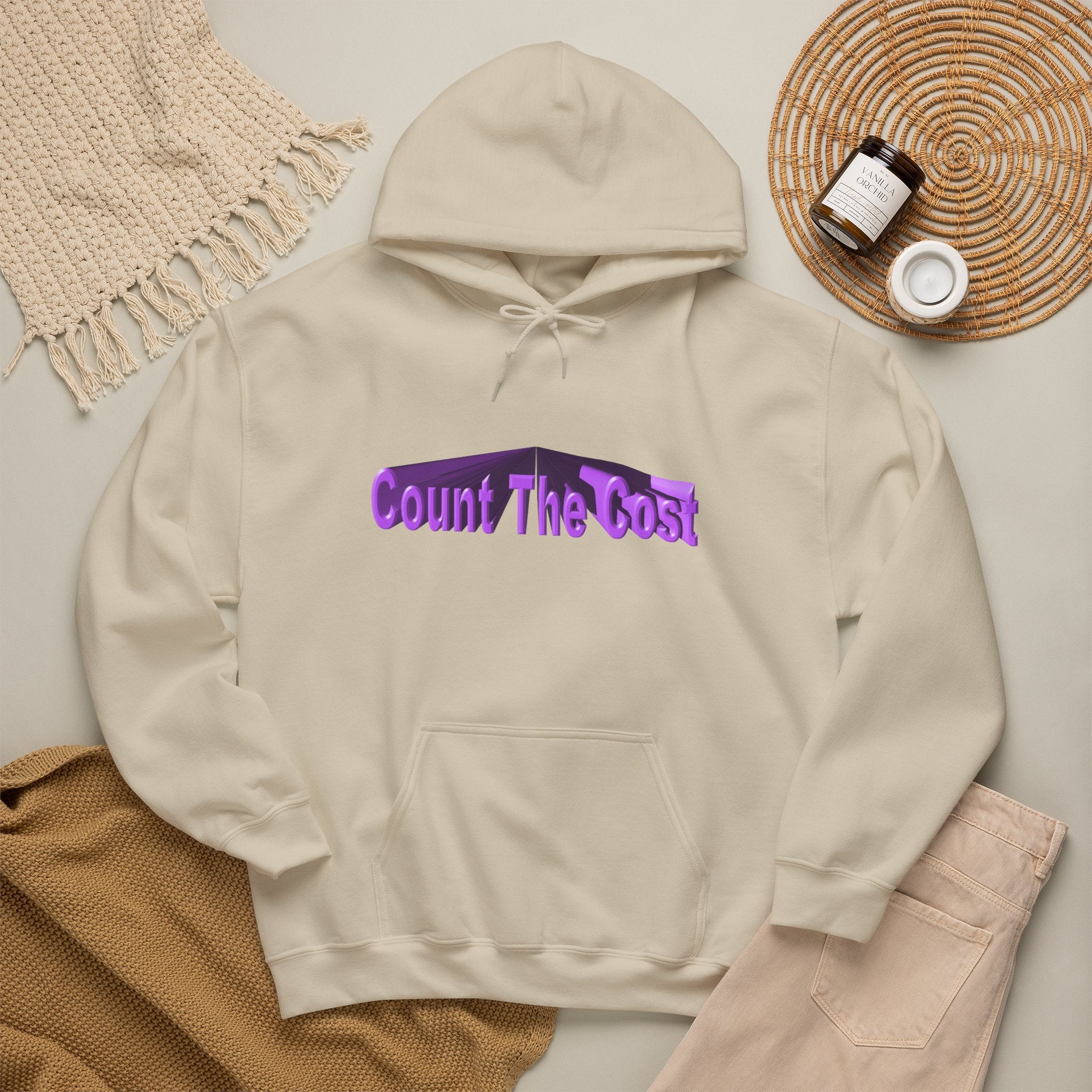 Count The Cost Hoodie — Christian Faith Quote Pullover (Matthew 10:32–33)